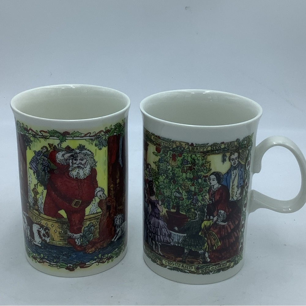 Two Dunoon Scotland Christmas Cheer Series Mugs